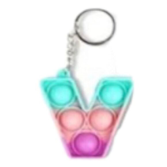 ☀️3/$12☀️ Letter V Pop Fidget Keychain - Picture 3 of 5